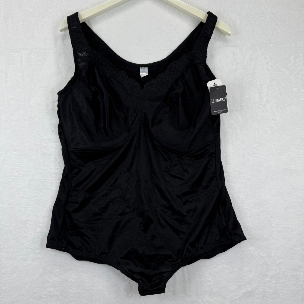 Lunaire Instant Shaping Black Full Body‎ Slimming Control Bodysuit Tank 44D